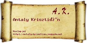 Antaly Krisztián névjegykártya